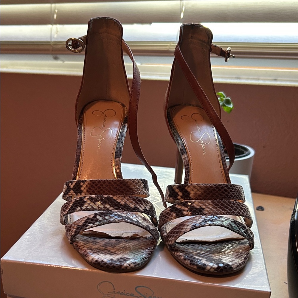 Jessica Simpson Multi-Color Snake Print Heels